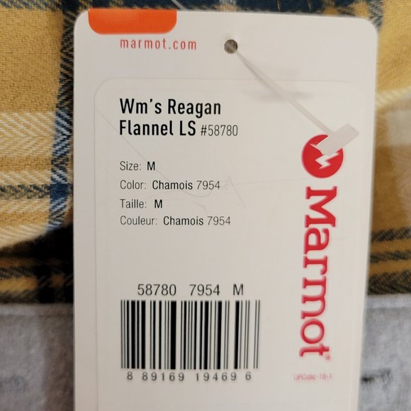 Marmot Women's Reagan Flannel L/S Plaid Hoodie Size M Grey Navy Tan NWT - Picture 8 of 12
